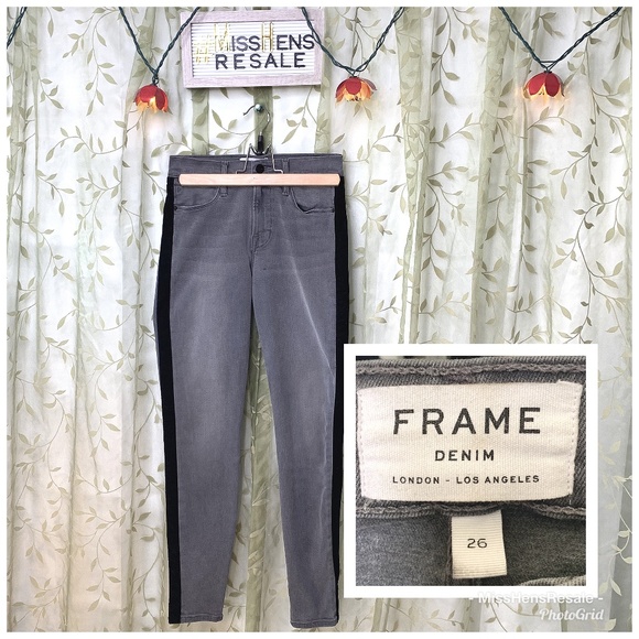 Frame Denim Denim - FRAME DENIM LE HIGH SKINNY GREY STRETCHY JEANS